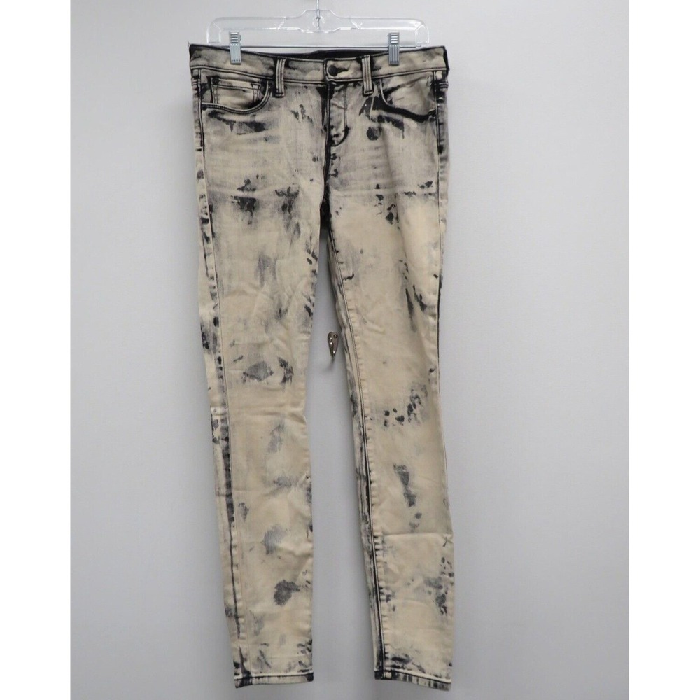 Bebe Women's Icon Iceland Skinny Denim Jeans Bleach Washed Black (Size 30) NWT‎